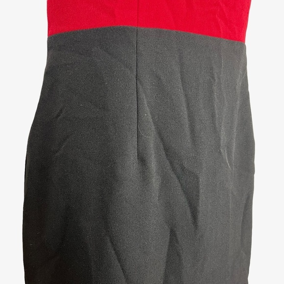KASPER Red White Black Color Block Sheath Sleeveless Knee Length Career Dress 4 - Picture 9 of 16